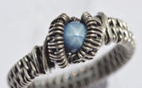 Wire Wrapped Sterling Silver Blue Star Sapphire Ring