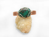 Wire Wrapped Sterling Silver and Copper Chrysocolla Bracelet
