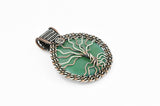 Sterling Silver & Copper Wire Wrapped Tree of Life Pendant on Aventurine, Tree of Life Necklace