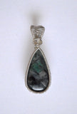 Sterling Silver Wire Wrapped Emerald Pendant, Green Emerald Necklace, Emerald From Brazil
