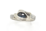.925 Sterling Silver Wire Wrapped Blue Kyanite Ring Size 6.25