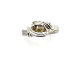 .925 Sterling Silver Wire Wrapped Labradorite Ring 4 out of 5, Size 5.25