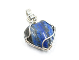 Sterling Silver Wire Wrapped Lapis Lazuli Heart Necklace