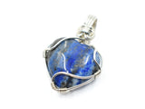 Sterling Silver Wire Wrapped Lapis Lazuli Heart Necklace