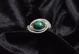 Wire Wrapped Sterling Silver Malachite Ring