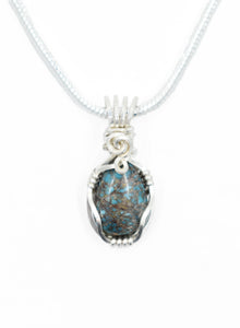 .925 Sterling Silver Mini Kingman Turquoise Necklace