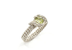 Sterling Silver Wire Wrapped Peridot Ring