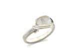 Sterling Silver Wire Wrapped Rainbow Moonstone Ring