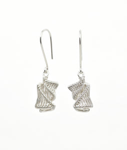 Sterling Silver Wire Wrapped Earrings, Sterling Silver Wire Woven Earrings, Set #2