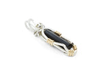 Sterling Silver Wire Wrapped Black Tourmaline "Mini" Necklace with 14kt Gold Filled Accents 2 out of 2