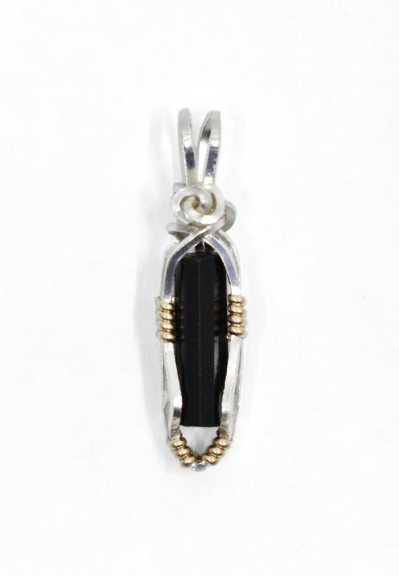 Sterling Silver Wire Wrapped Black Tourmaline 